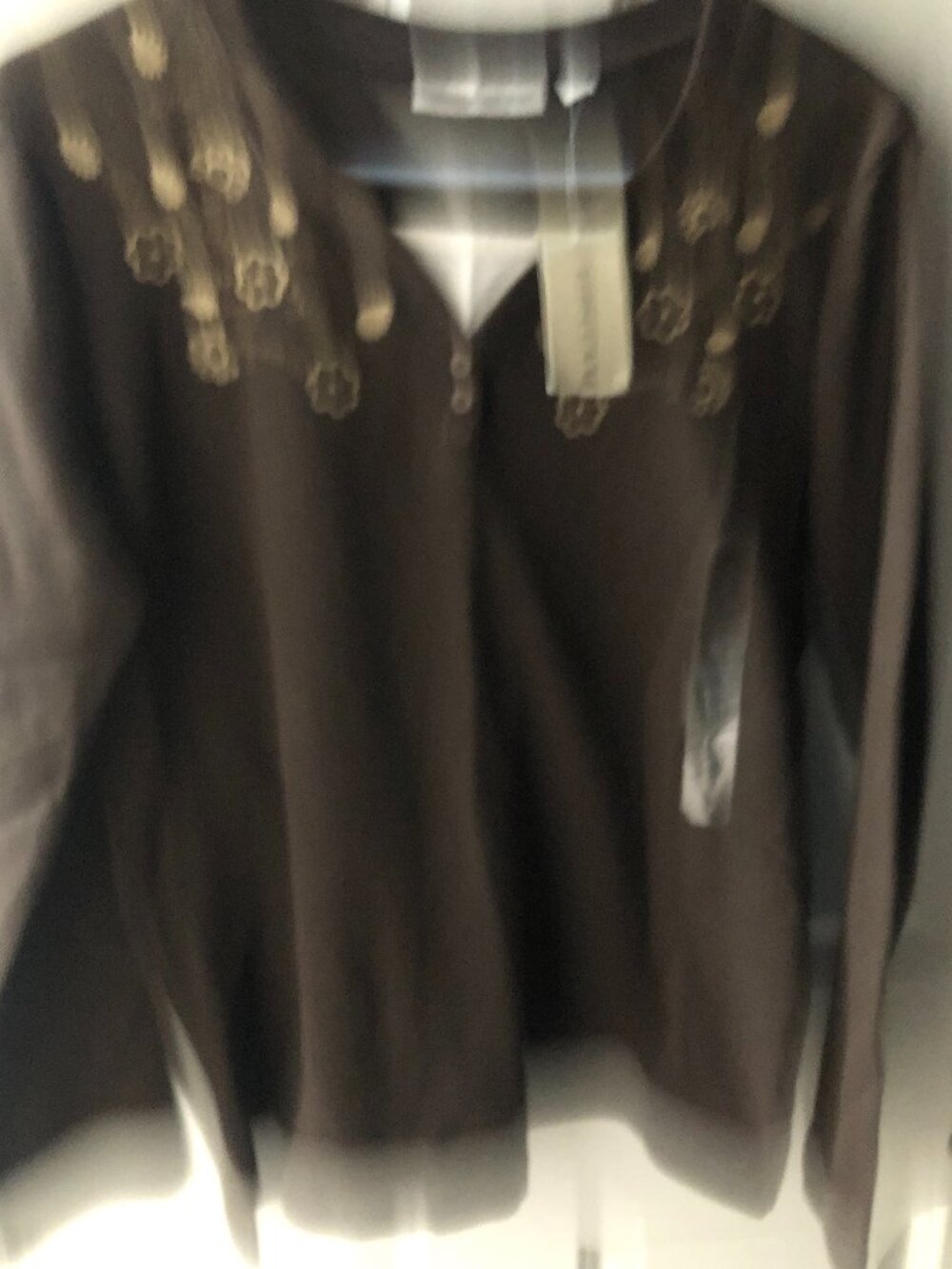 Rebecca Malone Long Sleeve Ribbed Knit Top - Women Small - NWT